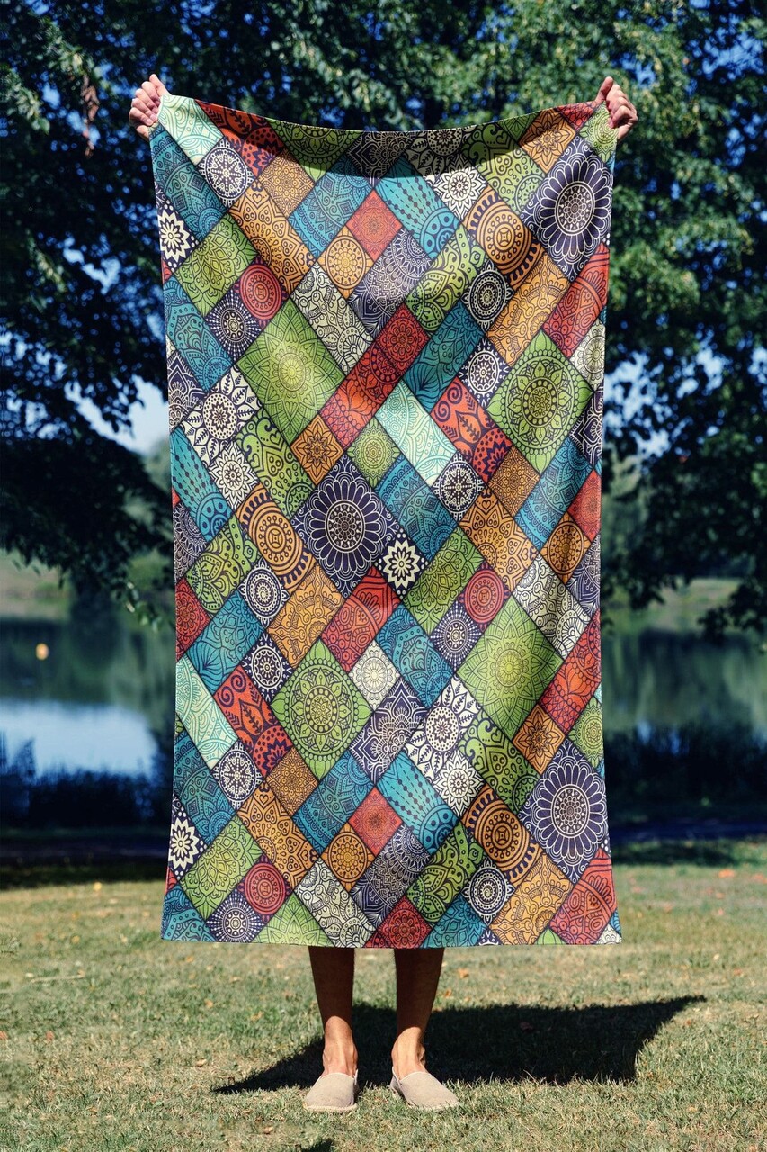 Prosop de plaja, L'essentiel Maison, Ethnic 70, 70x130 cm, Multicolor - imagine 6